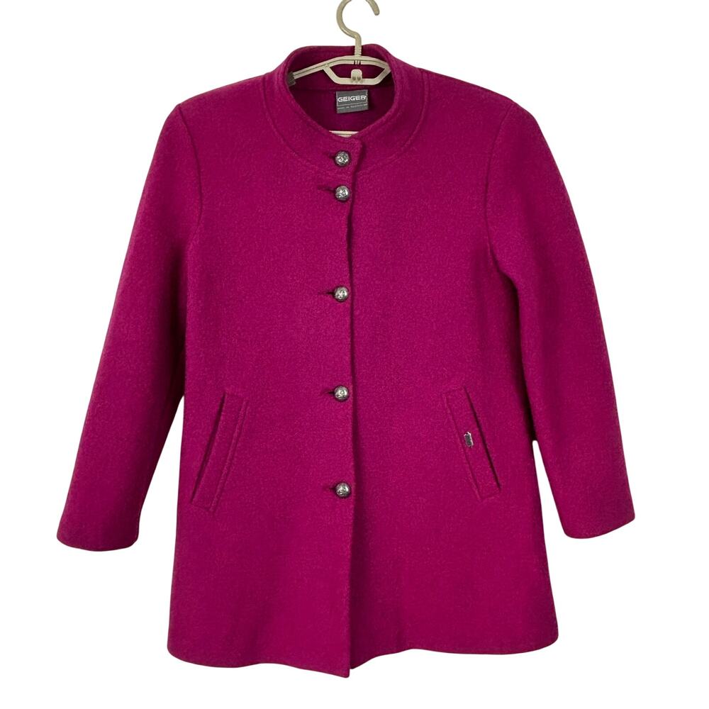 Geiger Austria Tamina Boiled Wool Coat Fuchsia Pink size 34/ Small style 51443